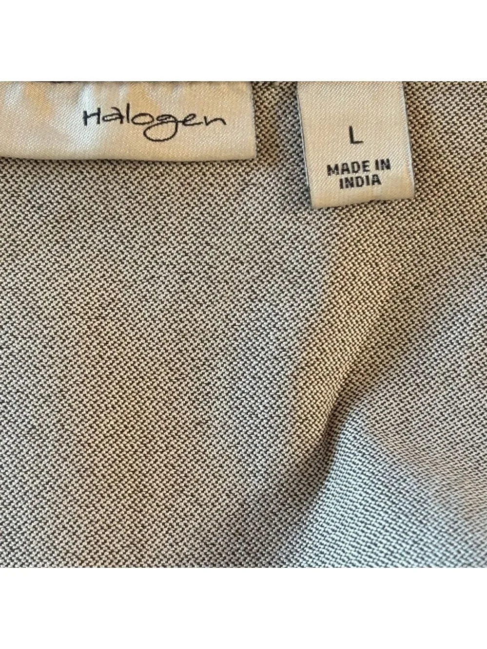 Halogen Women's Grey Button Belted Cotton Blend Blazer Large